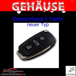 Ersatz Klappschlssel geeignet fr Audi - 3 Tasten Neuer Typ