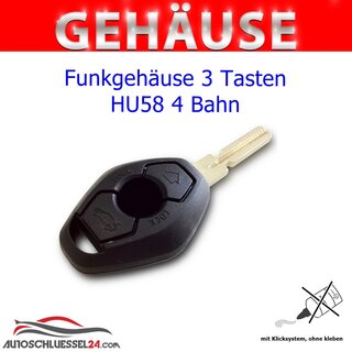 Ersatz Funkgehuse geeignet fr BMW - 3 Tasten HU58 4 Bahn