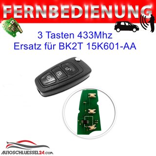 Ersatz Fernbedienung geeignet f�r Ford - 3 Tasten - 433...