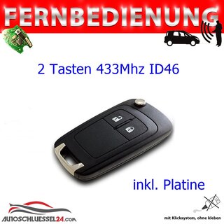 Ersatz Fernbedienung geeignet für Opel - 2 Tasten 433 MHz ID46 geeig, 59,99  €