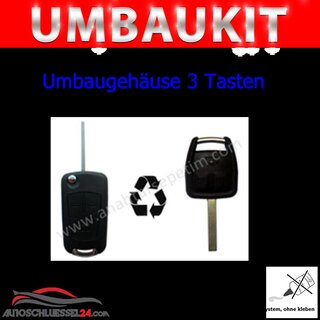 Ersatz Umbaugehuse geeignet fr Opel - 3 Tasten Vectra C HU43