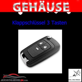 Ersatz Klappschlssel geeignet fr Opel - 3 Tasten Insignia, Astra J