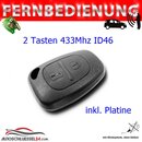 Ersatz Fernbedienung geeignet fr Renault - 2 Tasten 433...