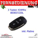 Ersatz Fernbedienung geeignet fr Audi - 3 Tasten 434Mhz,...
