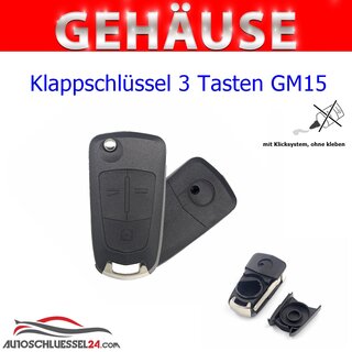 Ersatz Klappschlssel geeignet fr Opel - 3 Tasten HU46 GM15 / Opel Antara / Chevrolet Captiva